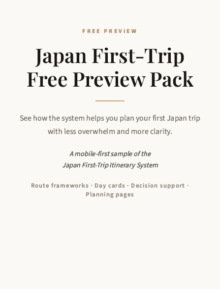Cover of the Japan First-Trip Free Preview Pack
