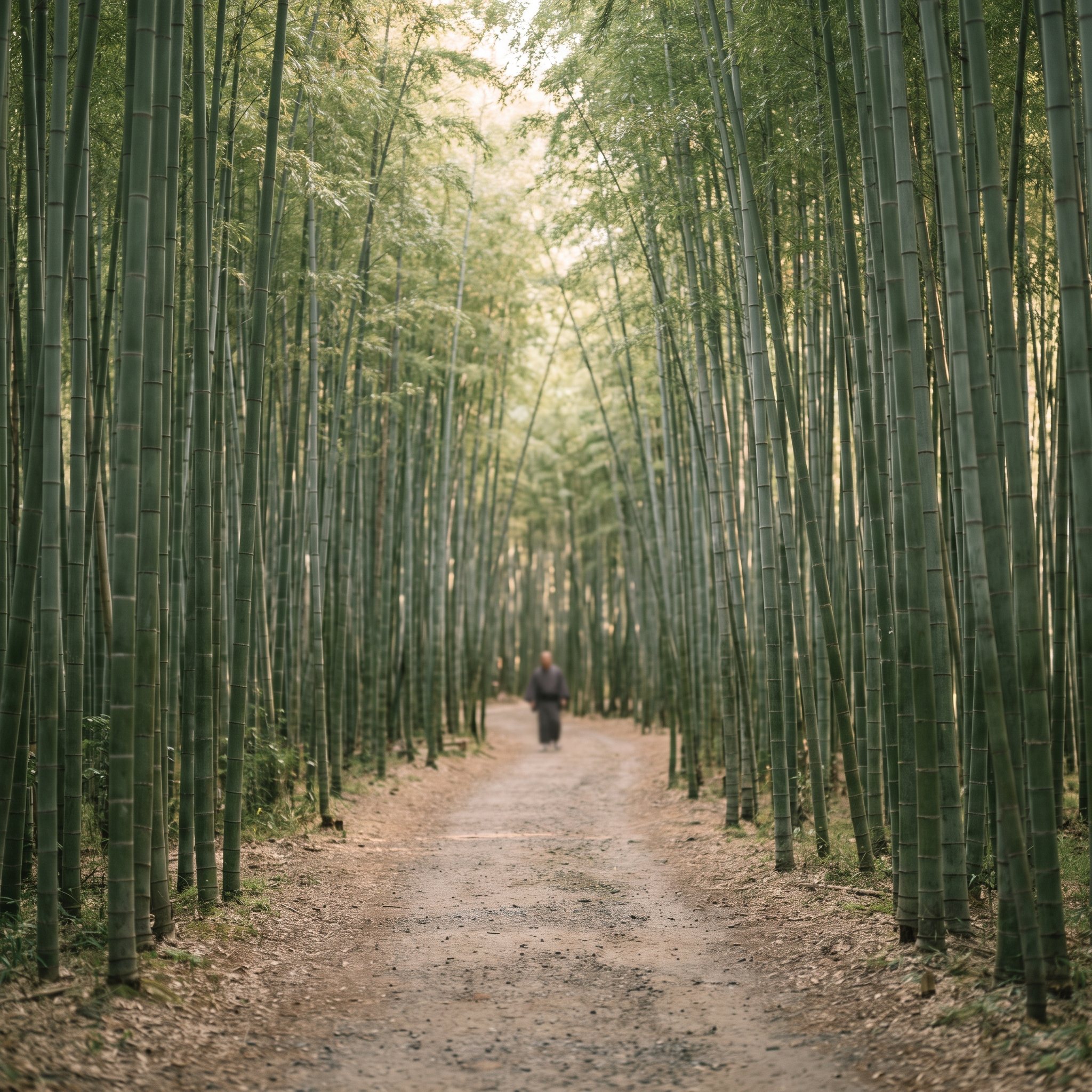 A quiet morning in the Arashiyama bamboo grove in Kyoto